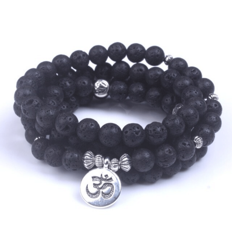 Bracelet Mala Tibétain en Pierre de Lave | Lithothérapie Stéphanie