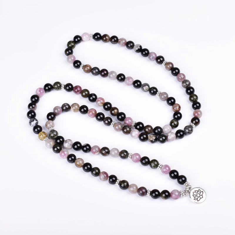 Collier Mala en Tourmaline Multicolore | Lithothérapie Stéphanie