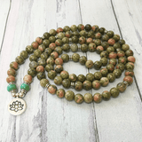 Bracelet Mala en Unakite | Lithothérapie Stéphanie