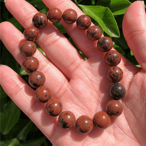 Bracelet Homme en Obsidienne Acajou | Lithothérapie Stéphanie