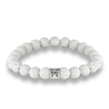 Bracelet Homme en Pierre de Lave Blanche | Lithothérapie Stéphanie