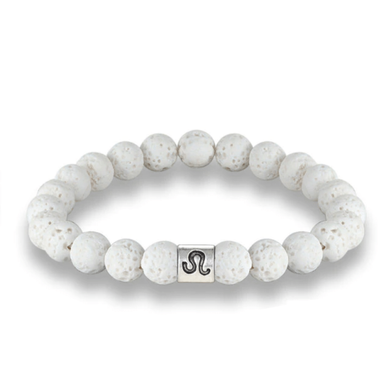 Bracelet Lithothérapie en Pierre de Lave Blanche | Lithothérapie Stéphanie