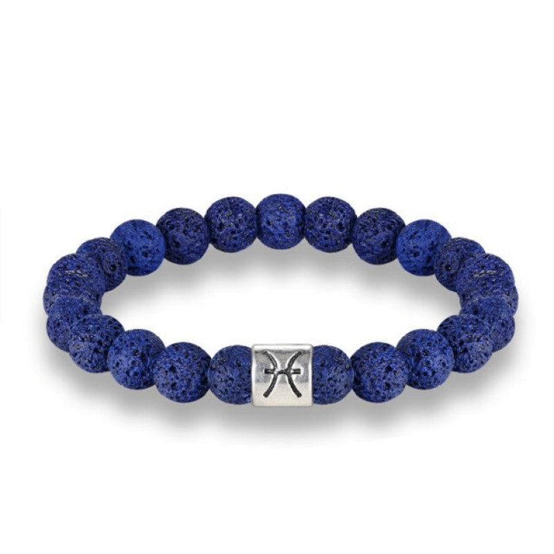 Bracelet Homme Pierre de Lave Bleue | Lithothérapie Stéphanie