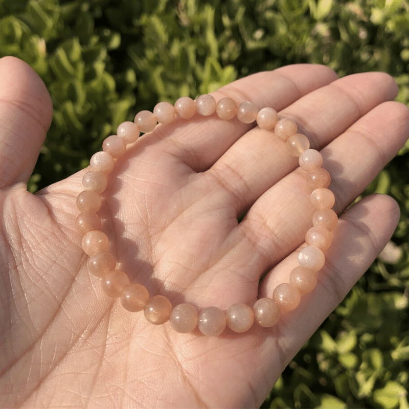 Bracelet en Pierre de Lune Orangée | Lithothérapie Stéphanie