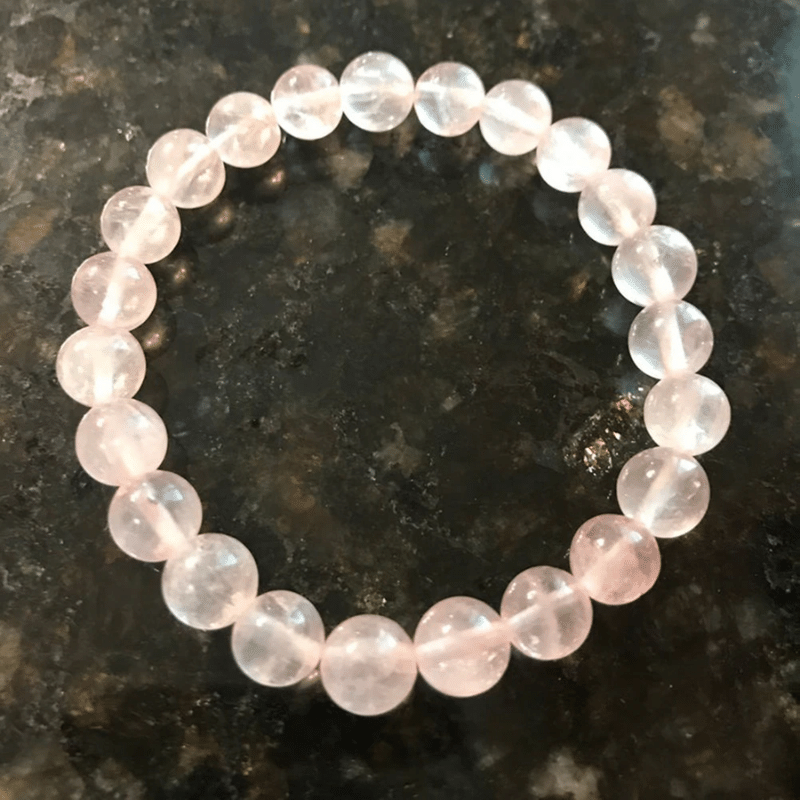 Bracelet Pierre Quartz Rose Pâle | Lithothérapie Stéphanie
