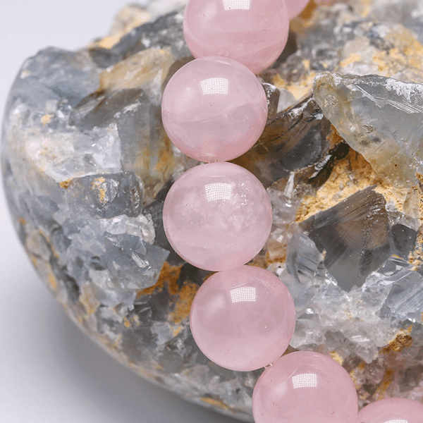 Bracelet Perles Quartz Rose | Lithothérapie Stéphanie