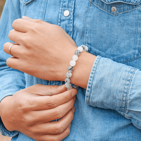 Bracelet Homme en Quartz Tourmaline | Lithothérapie Stéphanie
