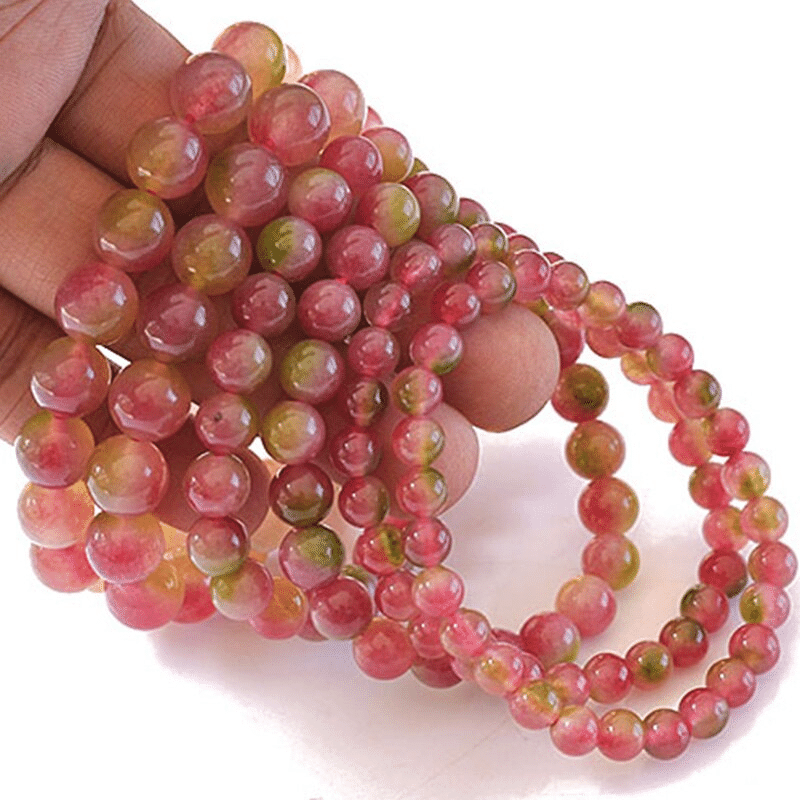 Bracelet en Tourmaline Melon d'Eau Pastèque | Lithothérapie Stéphanie