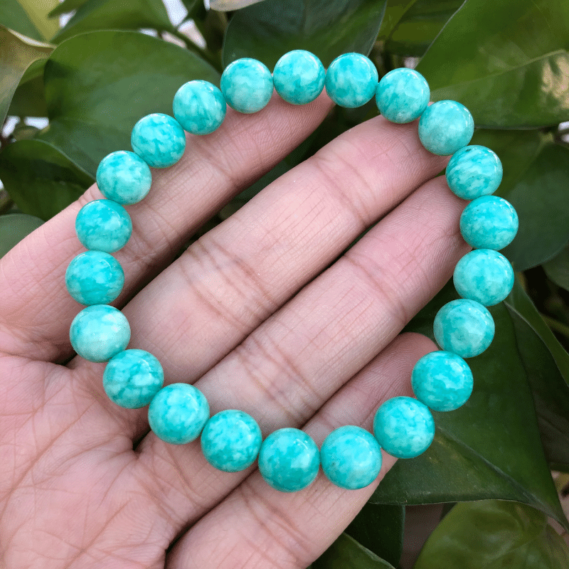 Bracelet en Amazonite Bleue Véritable | Lithothérapie Stéphanie