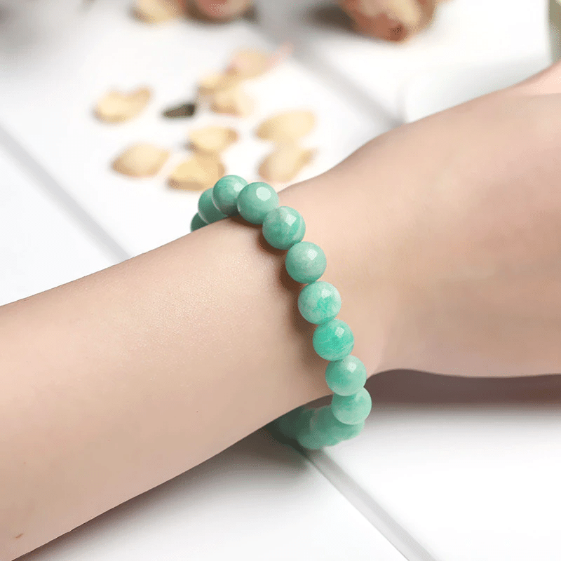 Bracelet Pierre Amazonite Verte | Lithothérapie Stéphanie 