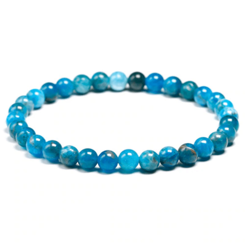 Bracelet en Apatite Bleue 6MM | Lithothérapie Stéphanie
