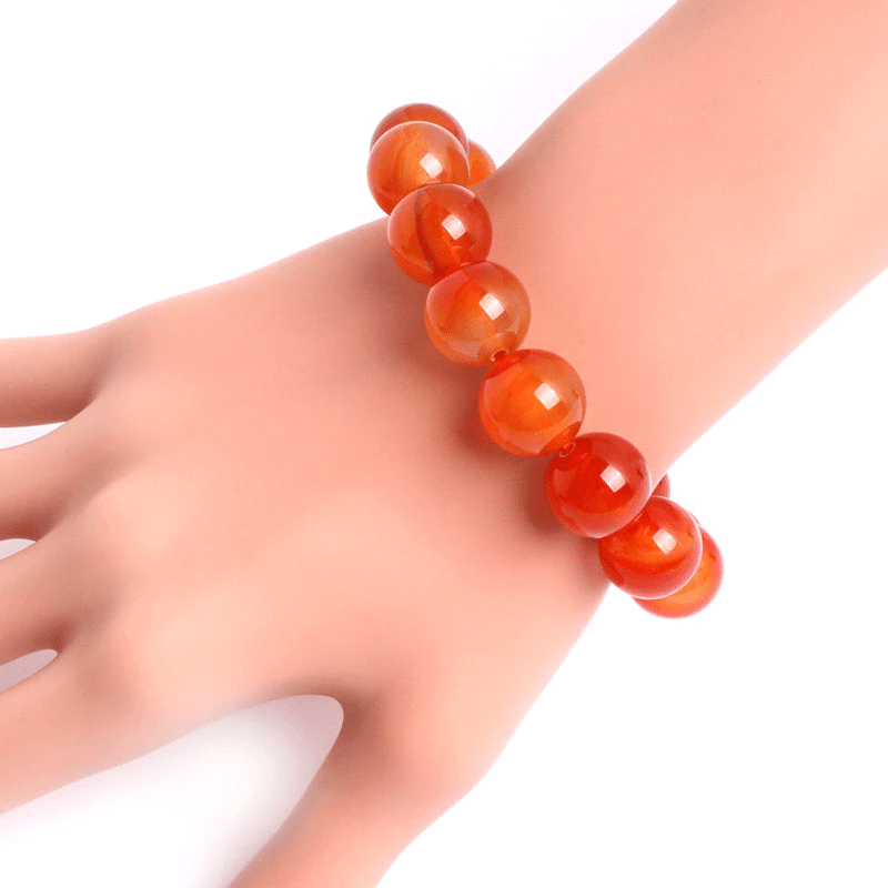 Bracelet en Cornaline 12MM | Lithothérapie Stéphanie
