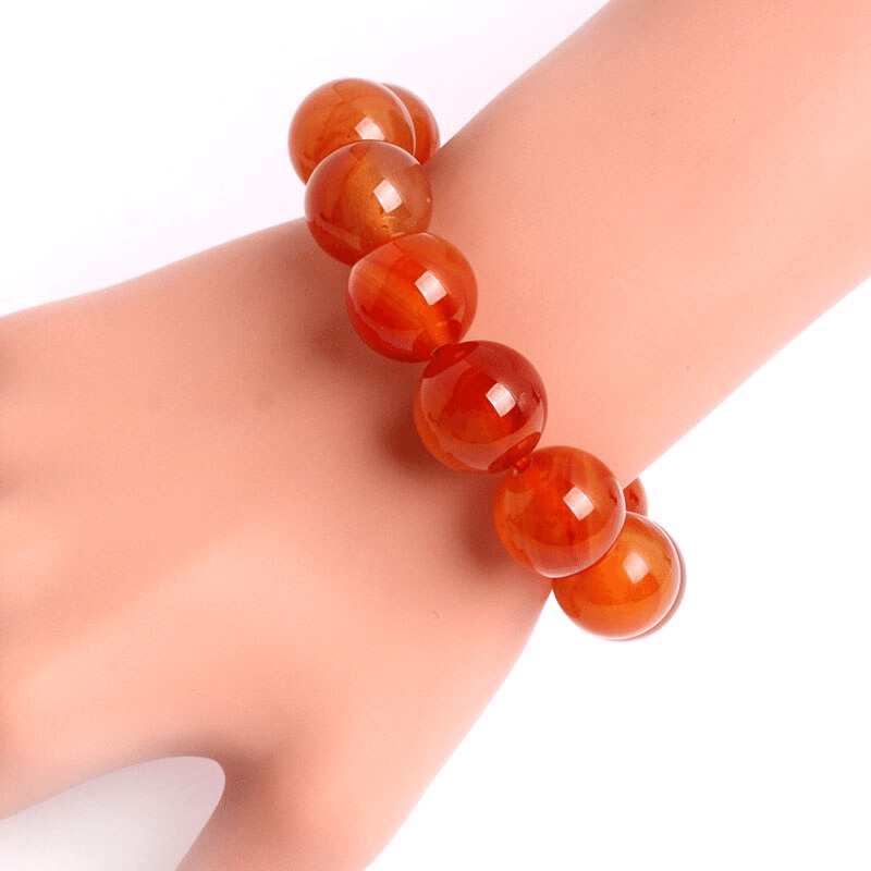 Bracelet en Cornaline 14MM | Lithothérapie Stéphanie