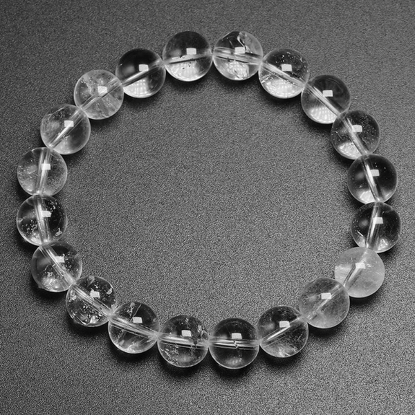 Bracelet en Cristal de Roche 10MM | Lithothérapie Stéphanie