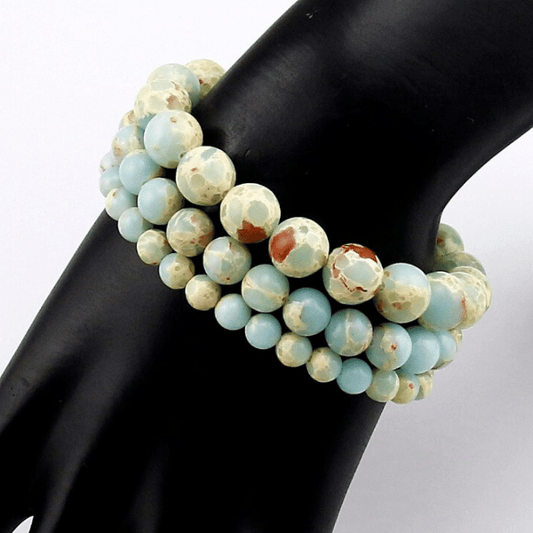 Bracelet Perles Jaspe Aqua Terra | Lithothérapie Stéphanie
