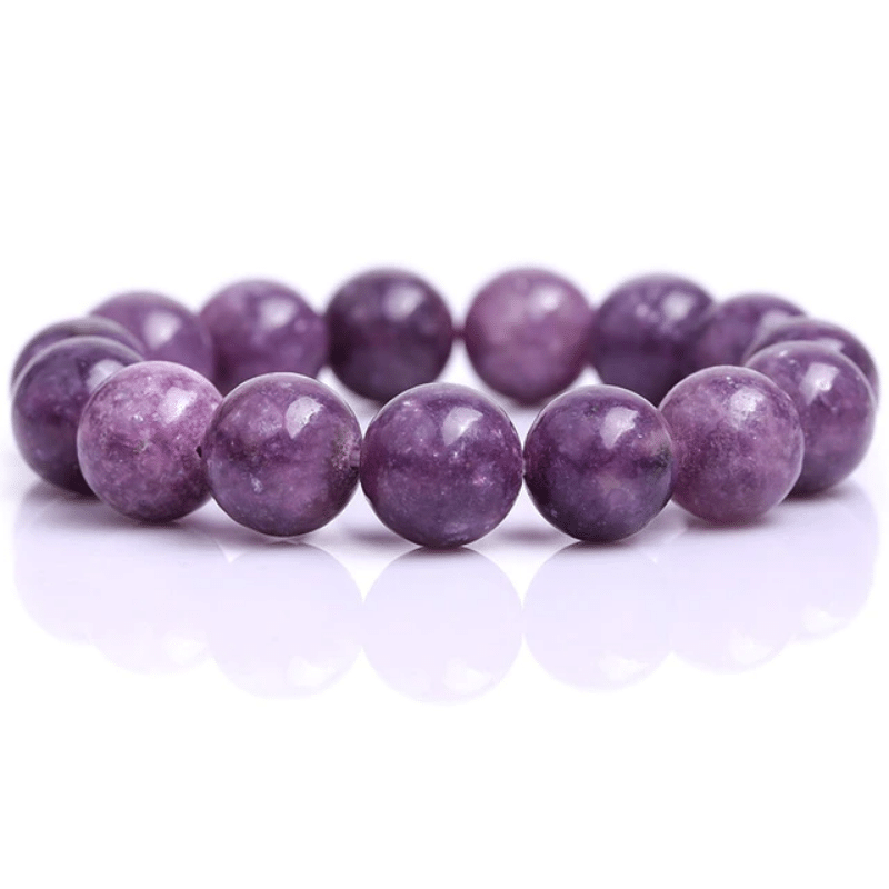 Bracelet en Lépidolite 12MM | Lithothérapie Stéphanie
