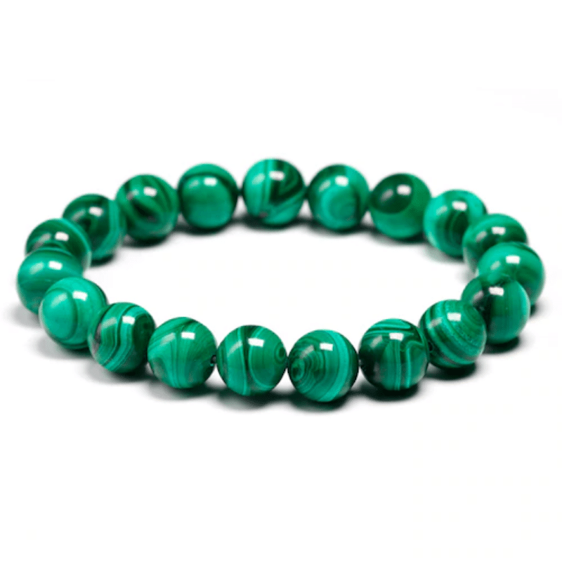 Bracelet en Malachite 10MM | Lithothérapie Stéphanie