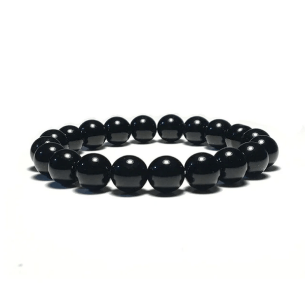 Bracelet en Obsidienne Noire 10MM | Lithothérapie Stéphanie