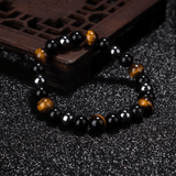 Bracelet en Hématite, Obsidienne et Oeil de Tigre | Lithothérapie Stéphanie