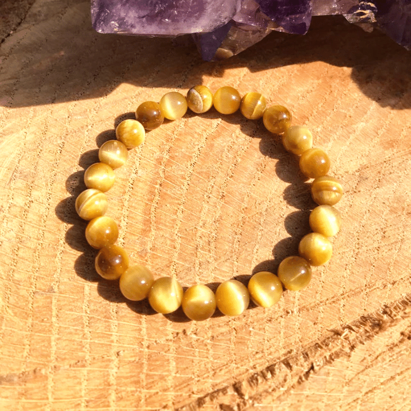 Bracelet Pierre Oeil de Tigre Jaune | Lithothérapie Stéphanie