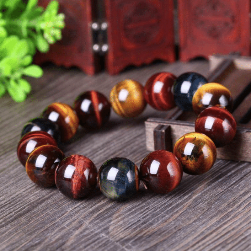 10 Perles En œil De Tigre Facettées 6mm - Boules Pierre Naturelle - Fait Main