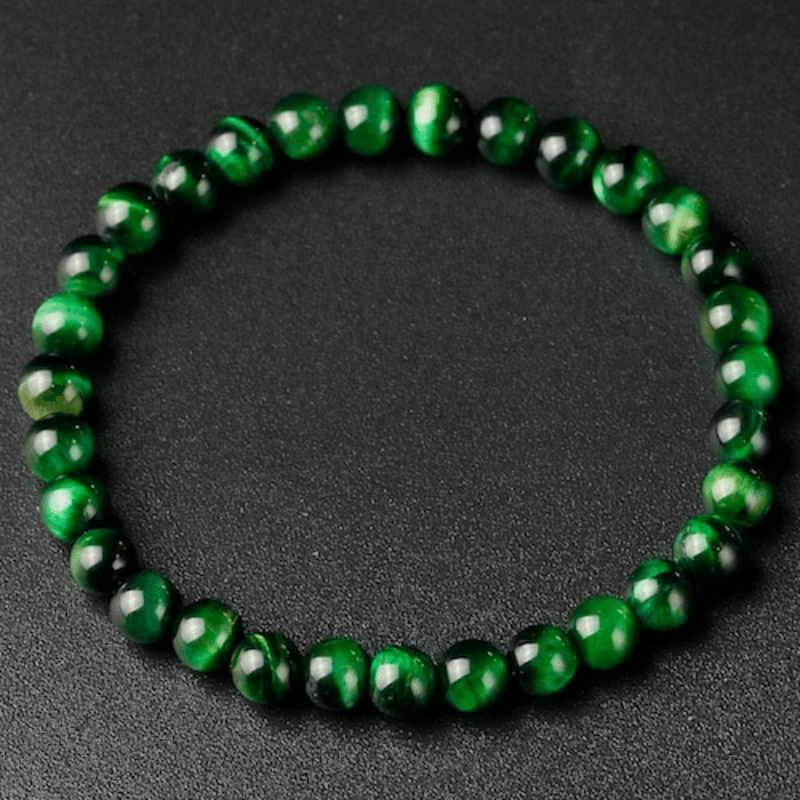 Bracelet Pierre Oeil de Tigre Vert | Lithothérapie Stéphanie