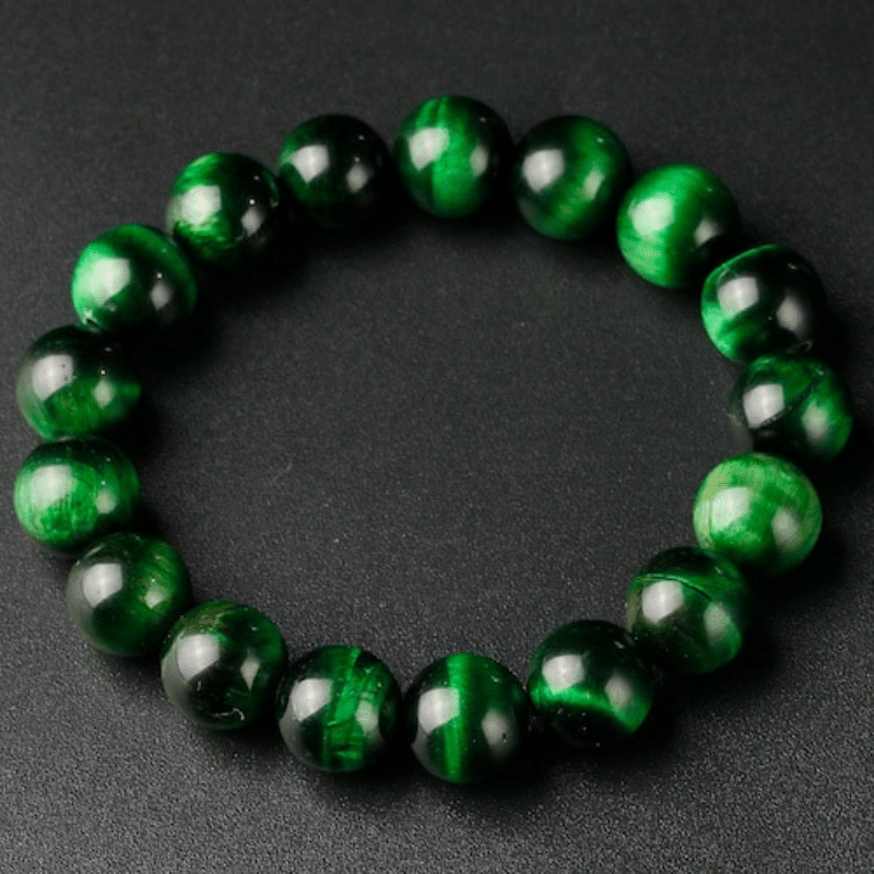 Bracelet en Oeil de Tigre Vert | Homme & Femme | Lithothérapie Stéphanie