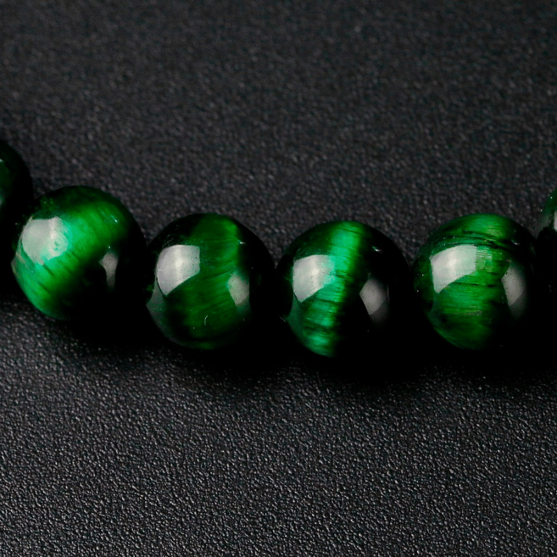 Bracelet Perles Oeil de Tigre Vert | Lithothérapie Stéphanie
