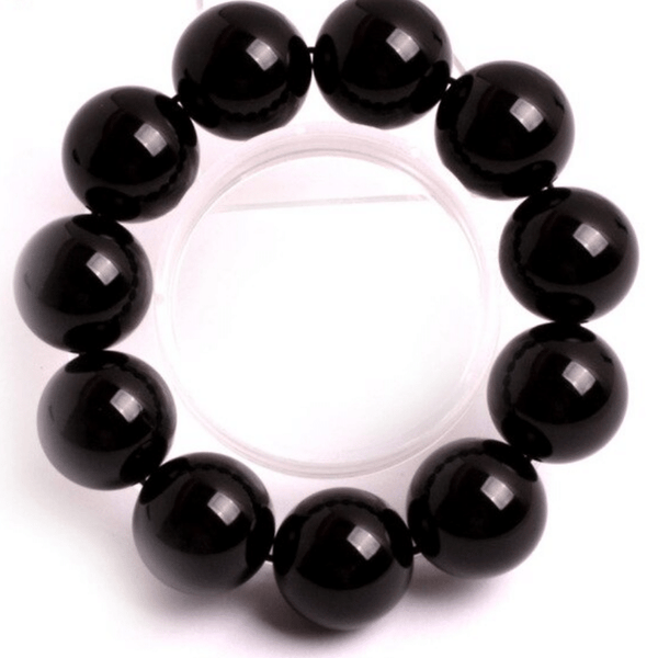 Bracelet en Onyx Noir 20MM | Lithothérapie Stéphanie