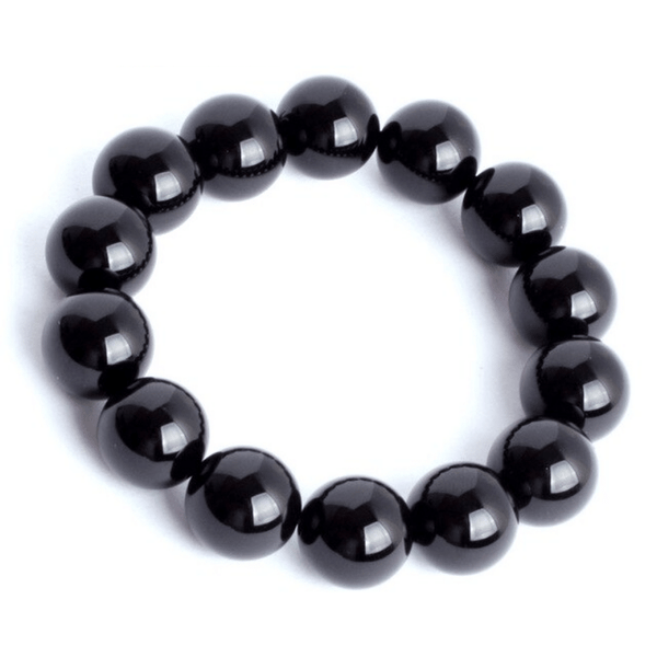 Bracelet en Onyx Noir 14MM | Lithothérapie Stéphanie