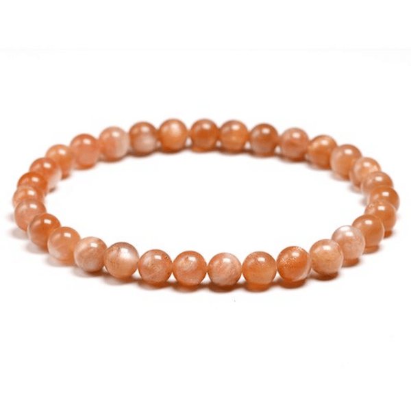Bracelet en Pierre de Soleil Orange | Perles 6MM | Lithothérapie Stéphanie
