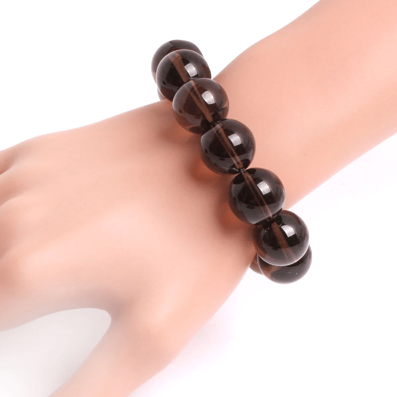 Bracelet en Quartz Fumé 16MM | Lithothérapie Stéphanie