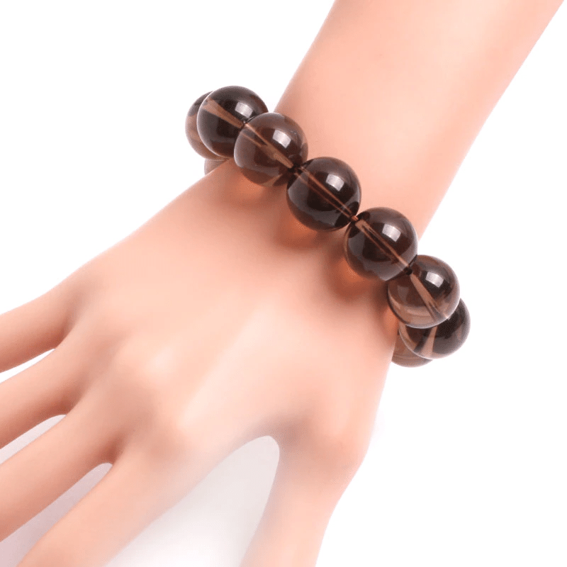 Bracelet en Quartz Fumé 18MM | Lithothérapie Stéphanie