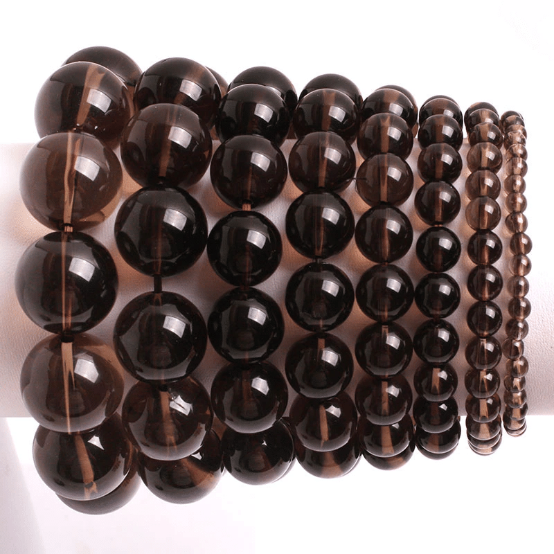 Bracelet Perles Quartz Fumé | Lithothérapie Stéphanie