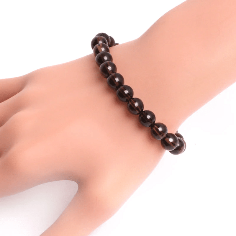 Bracelet en Quartz Fumé 8MM | Lithothérapie Stéphanie