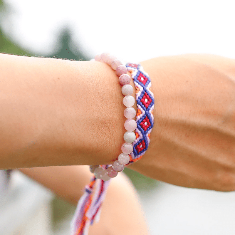 Bracelet Homme Quartz Rose Foncé | Lithothérapie Stéphanie