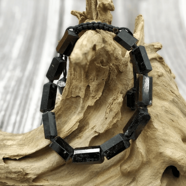 Bracelet Femme en Tourmaline Noire Brute | Lithothérapie Stéphanie
