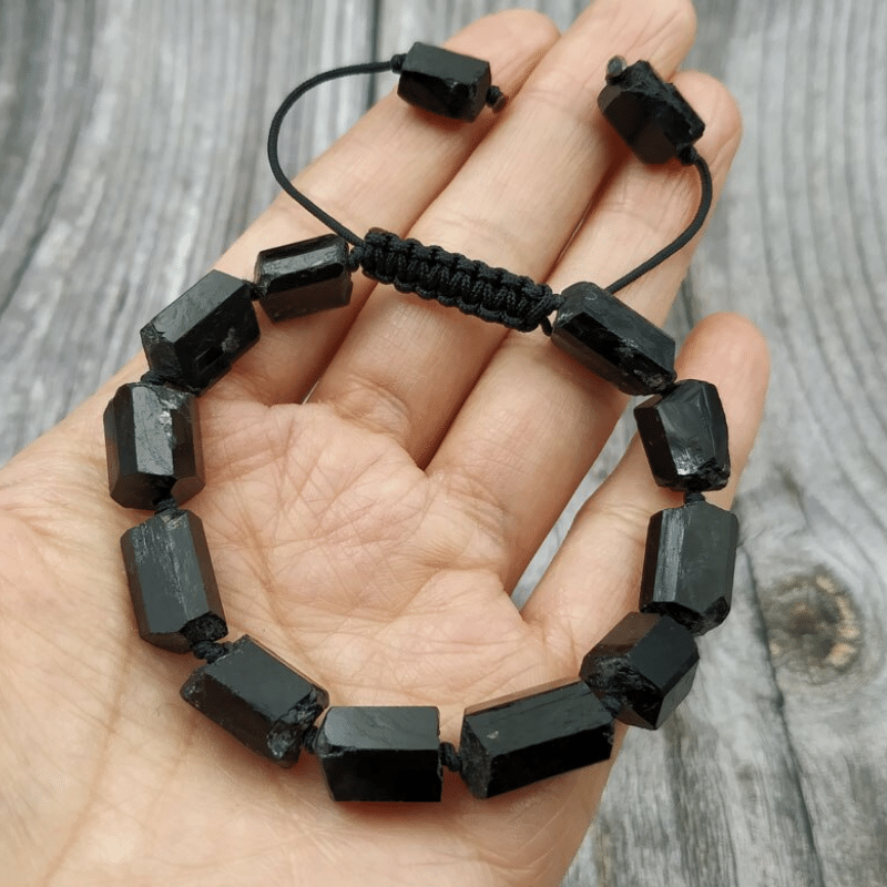 Bracelet de Protection en Tourmaline Noire Brute | Lithothérapie Stéphanie