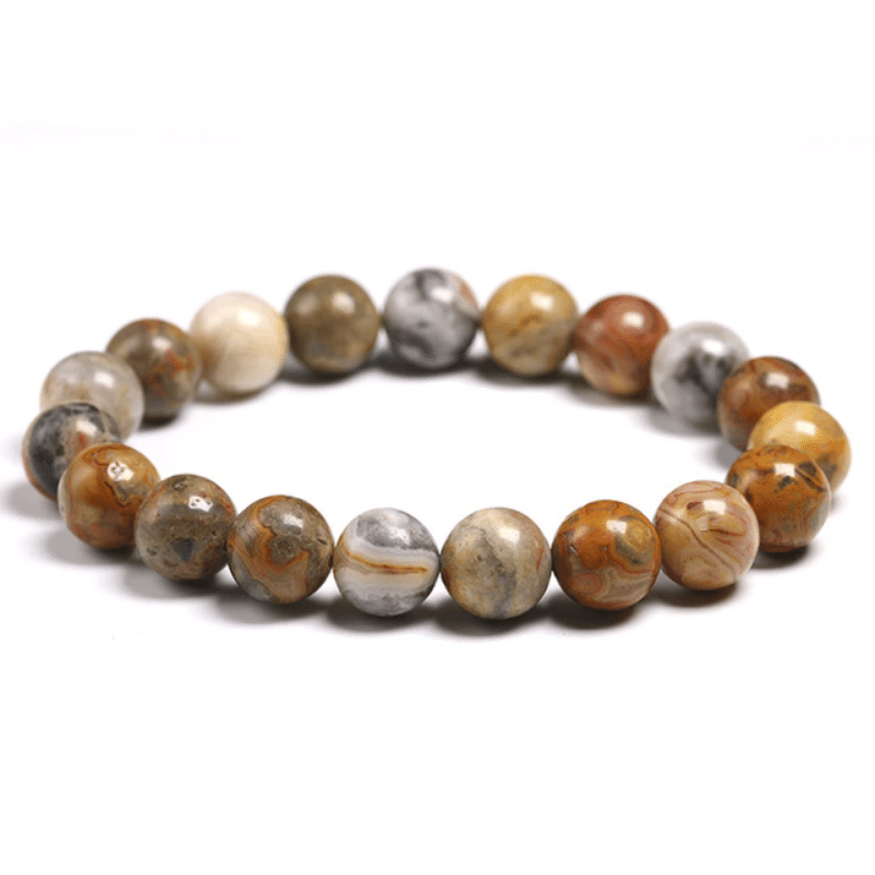 Bracelet en Agate Crazy Lace 10MM | Lithothérapie Stéphanie