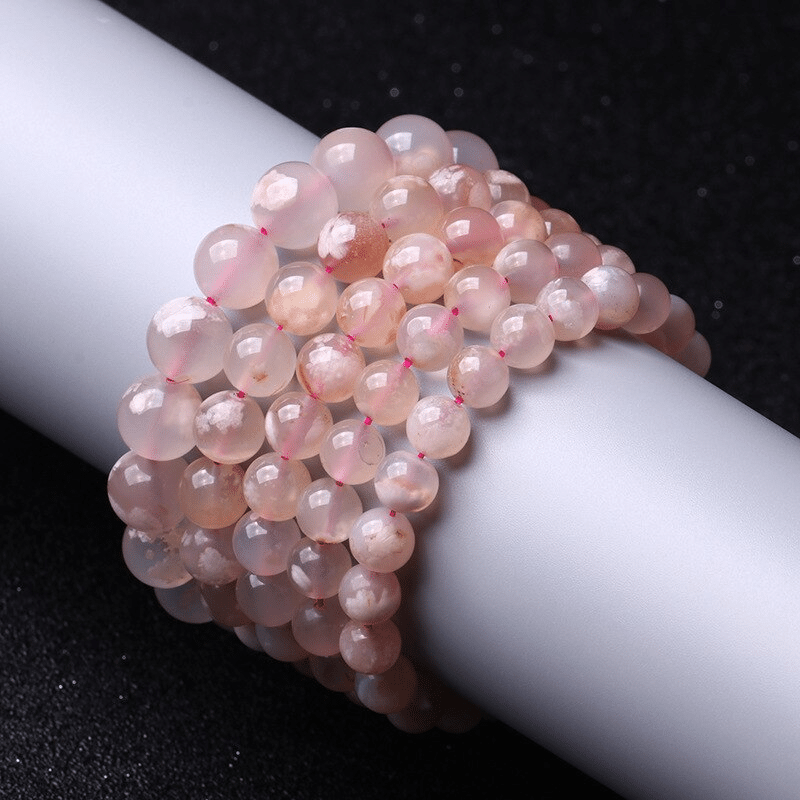 Bracelet Pierre Agate Fleur de Cerisier | Lithothérapie Stéphanie