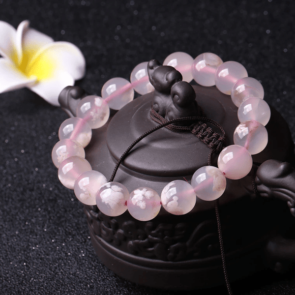 Bracelet en Agate Fleur de Cerisier | Lithothérapie Stéphanie