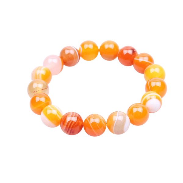 Bracelet en Agate Orange 10MM | Lithothérapie Stéphanie