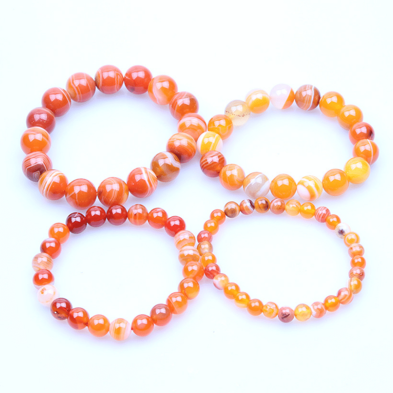 Bracelet Pierre Agate Orange | Lithothérapie Stéphanie