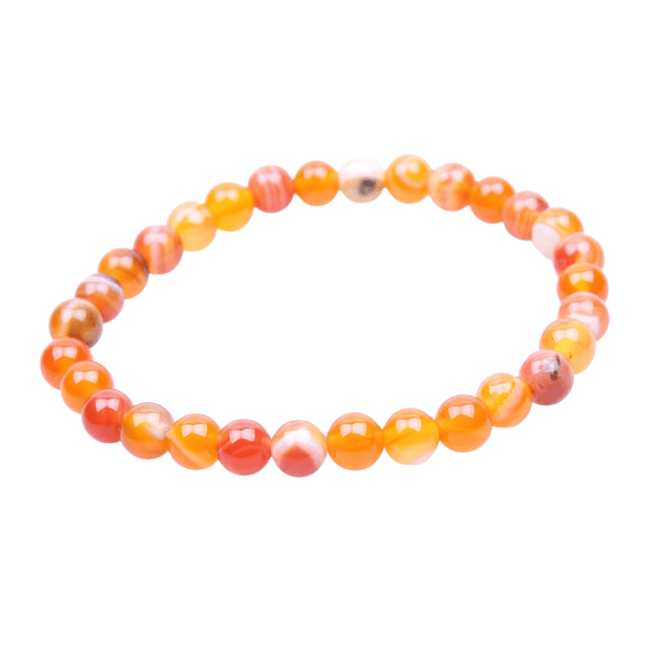 Bracelet en Agate Orange 6MM | Lithothérapie Stéphanie