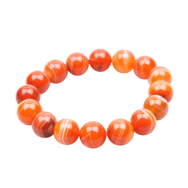 Bracelet en Agate Orange 12MM | Lithothérapie Stéphanie