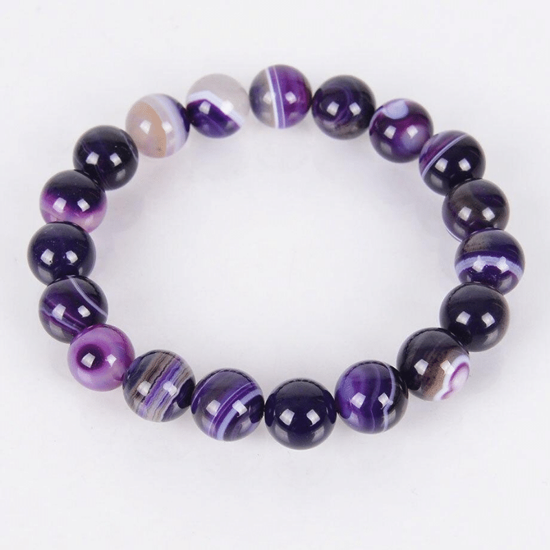 Bracelet Pierre Agate Violette | Lithothérapie Stéphanie