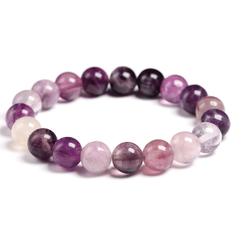 Bracelet en Fluorite Violette 10MM | Lithothérapie Stéphanie