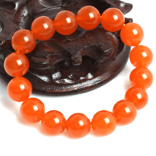 Bracelet Perles Jade Orange | Lithothérapie Stéphanie