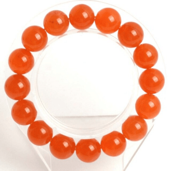 Bracelet en Jade Orange 12MM | Lithothérapie Stéphanie