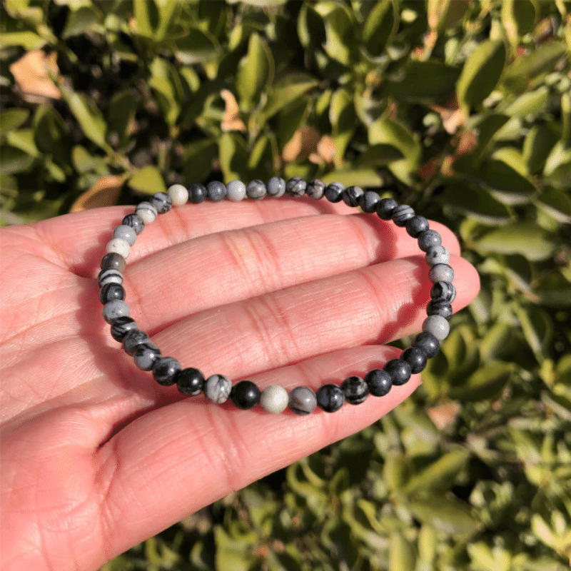 Bracelet en Jaspe Araignée 4MM | Lithothérapie Stéphanie